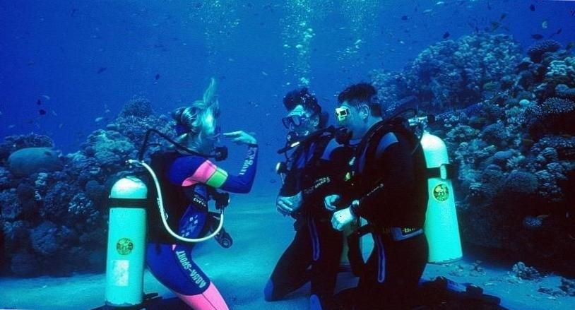 Подводное погружение в клубе тур дайвинга